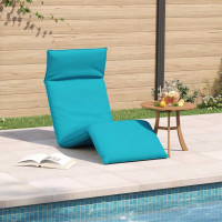 Produktbild för Hopfällbar solstol turkos 175x54x8,5 cm oxfordtyg