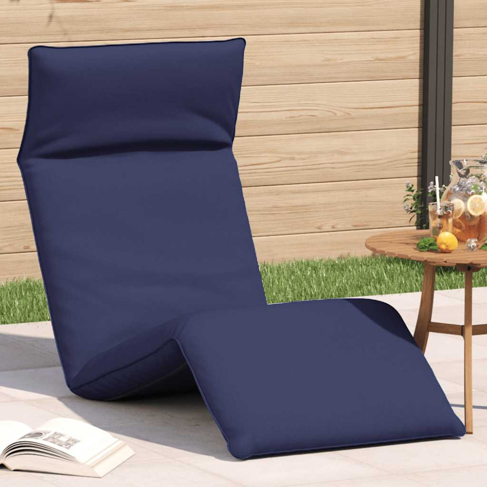 Produktbild för Hopfällbar solstol marinblå 175x54x8,5 cm oxfordtyg