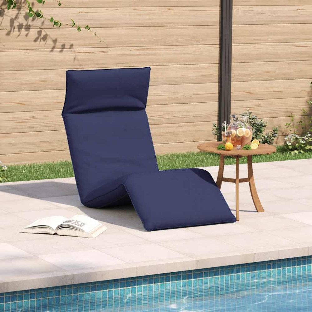 Produktbild för Hopfällbar solstol marinblå 175x54x8,5 cm oxfordtyg
