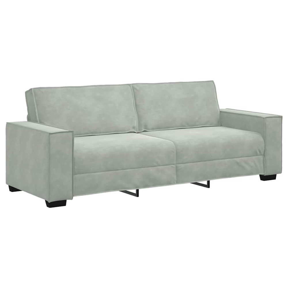 Produktbild för 3-sitssoffa ljusgrå 220x78x84 cm sammet