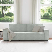 Produktbild för 3-sitssoffa ljusgrå 220x78x84 cm sammet