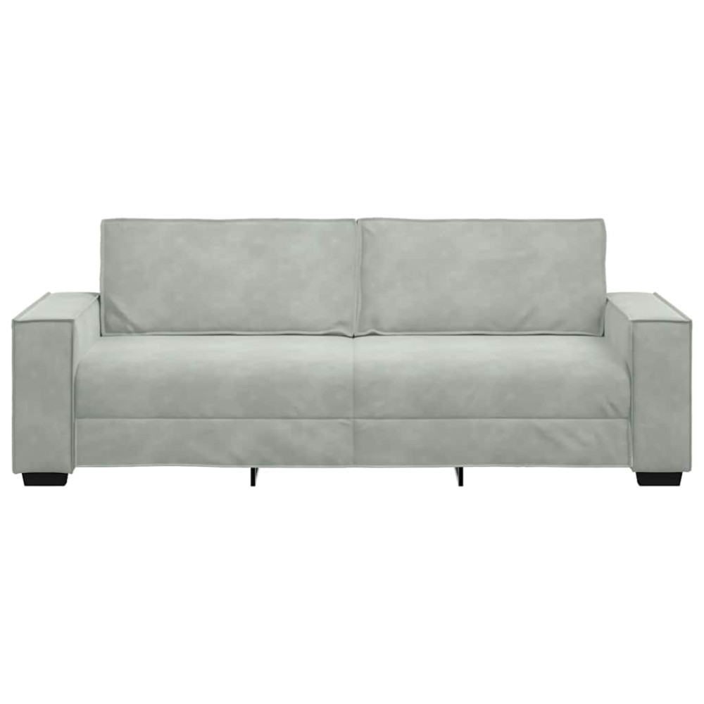 Produktbild för 3-sitssoffa ljusgrå 220x78x84 cm sammet