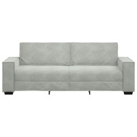 Produktbild för 3-sitssoffa ljusgrå 220x78x84 cm sammet