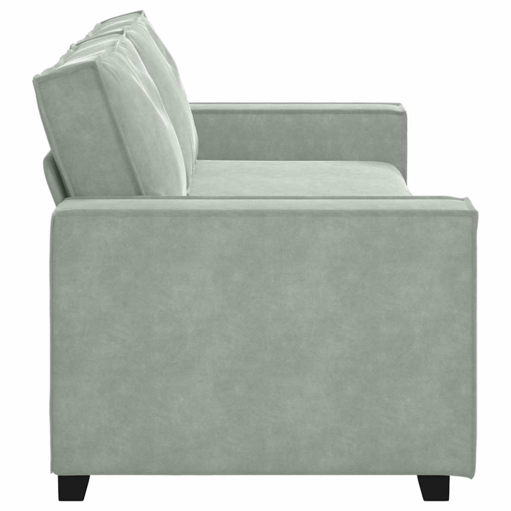 Produktbild för 3-sitssoffa ljusgrå 220x78x84 cm sammet