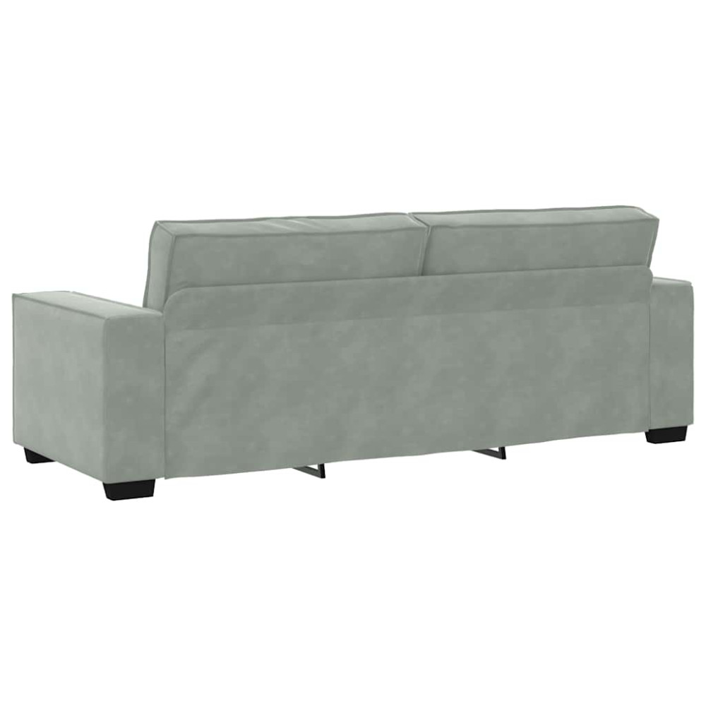 Produktbild för 3-sitssoffa ljusgrå 220x78x84 cm sammet