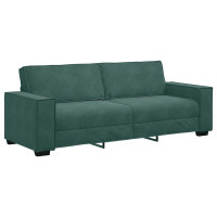 Produktbild för 3-sitssoffa mörkgrön 220x78x84 cm sammet