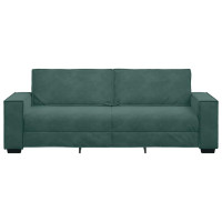 Produktbild för 3-sitssoffa mörkgrön 220x78x84 cm sammet