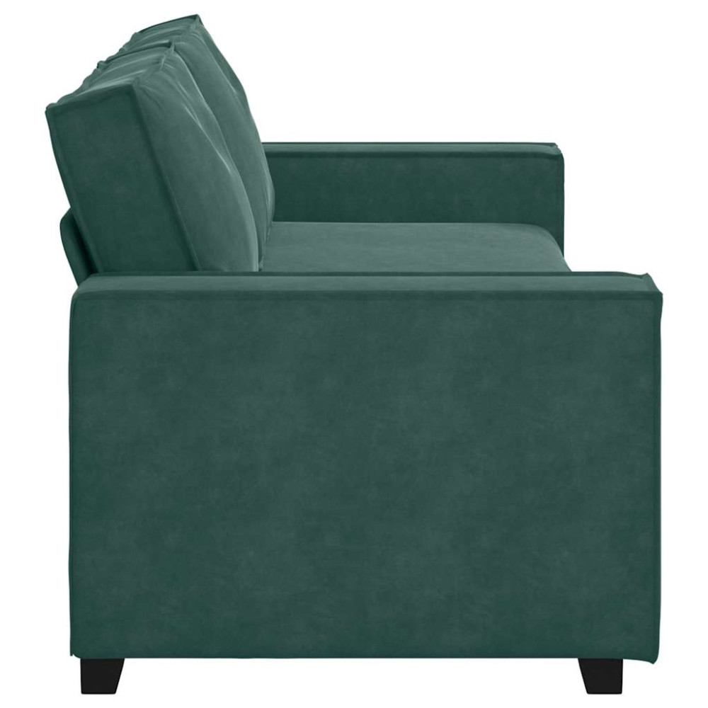 Produktbild för 3-sitssoffa mörkgrön 220x78x84 cm sammet