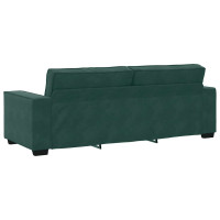 Produktbild för 3-sitssoffa mörkgrön 220x78x84 cm sammet