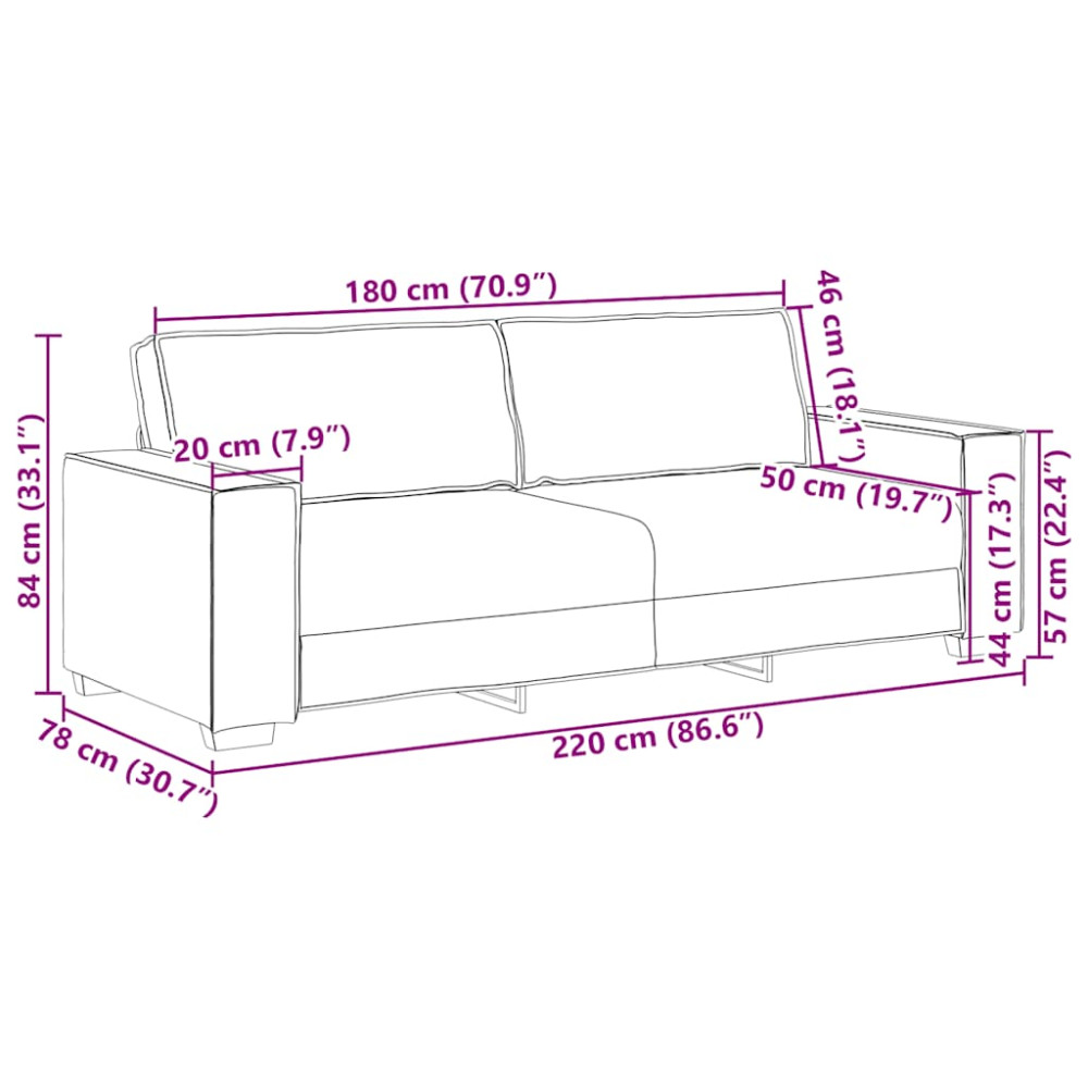 Produktbild för 3-sitssoffa mörkgrön 220x78x84 cm sammet