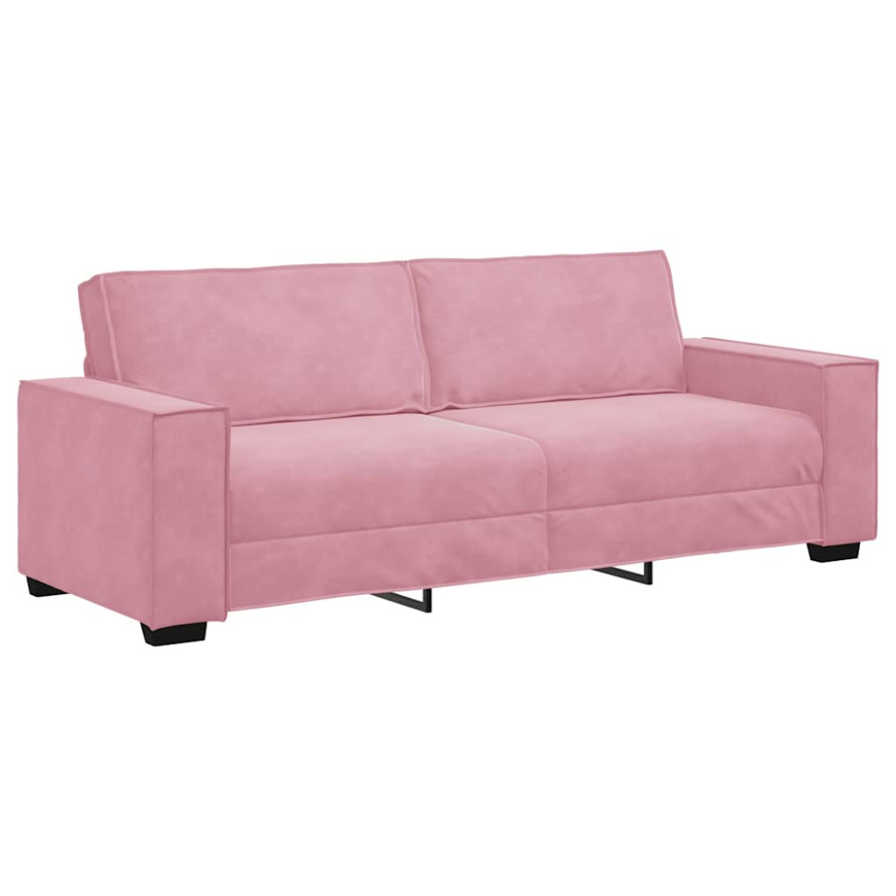 Produktbild för 3-sitssoffa rosa 220x78x84 cm sammet