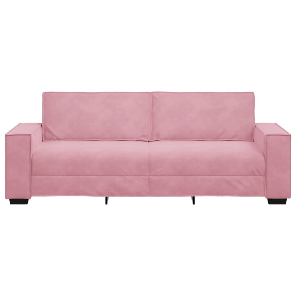 Produktbild för 3-sitssoffa rosa 220x78x84 cm sammet