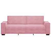Produktbild för 3-sitssoffa rosa 220x78x84 cm sammet