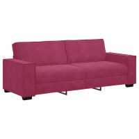 Produktbild för 3-sitssoffa vinröd 220x78x84 cm sammet