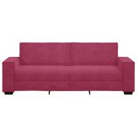 Produktbild för 3-sitssoffa vinröd 220x78x84 cm sammet