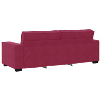 Produktbild för 3-sitssoffa vinröd 220x78x84 cm sammet
