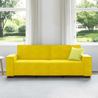Produktbild för 3-sitssoffa gul 220x78x84 cm sammet