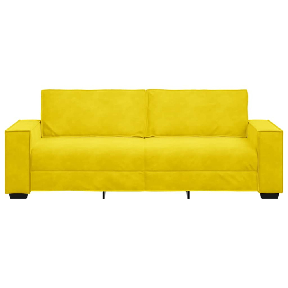 Produktbild för 3-sitssoffa gul 220x78x84 cm sammet