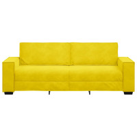 Produktbild för 3-sitssoffa gul 220x78x84 cm sammet