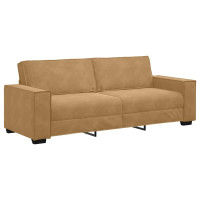 Produktbild för 3-sitssoffa brun 220x78x84 cm sammet