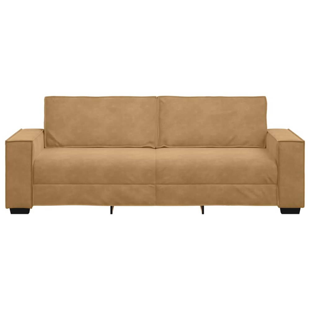 Produktbild för 3-sitssoffa brun 220x78x84 cm sammet