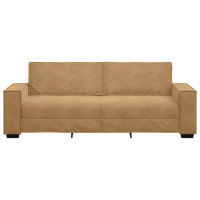 Produktbild för 3-sitssoffa brun 220x78x84 cm sammet