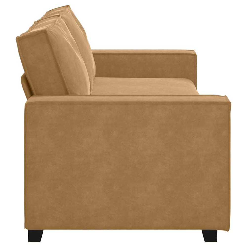 Produktbild för 3-sitssoffa brun 220x78x84 cm sammet