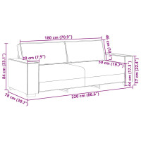 Produktbild för 3-sitssoffa brun 220x78x84 cm sammet
