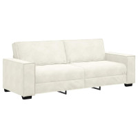 Produktbild för 3-sitssoffa gräddvit 220x78x84 cm sammet