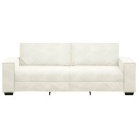 Produktbild för 3-sitssoffa gräddvit 220x78x84 cm sammet