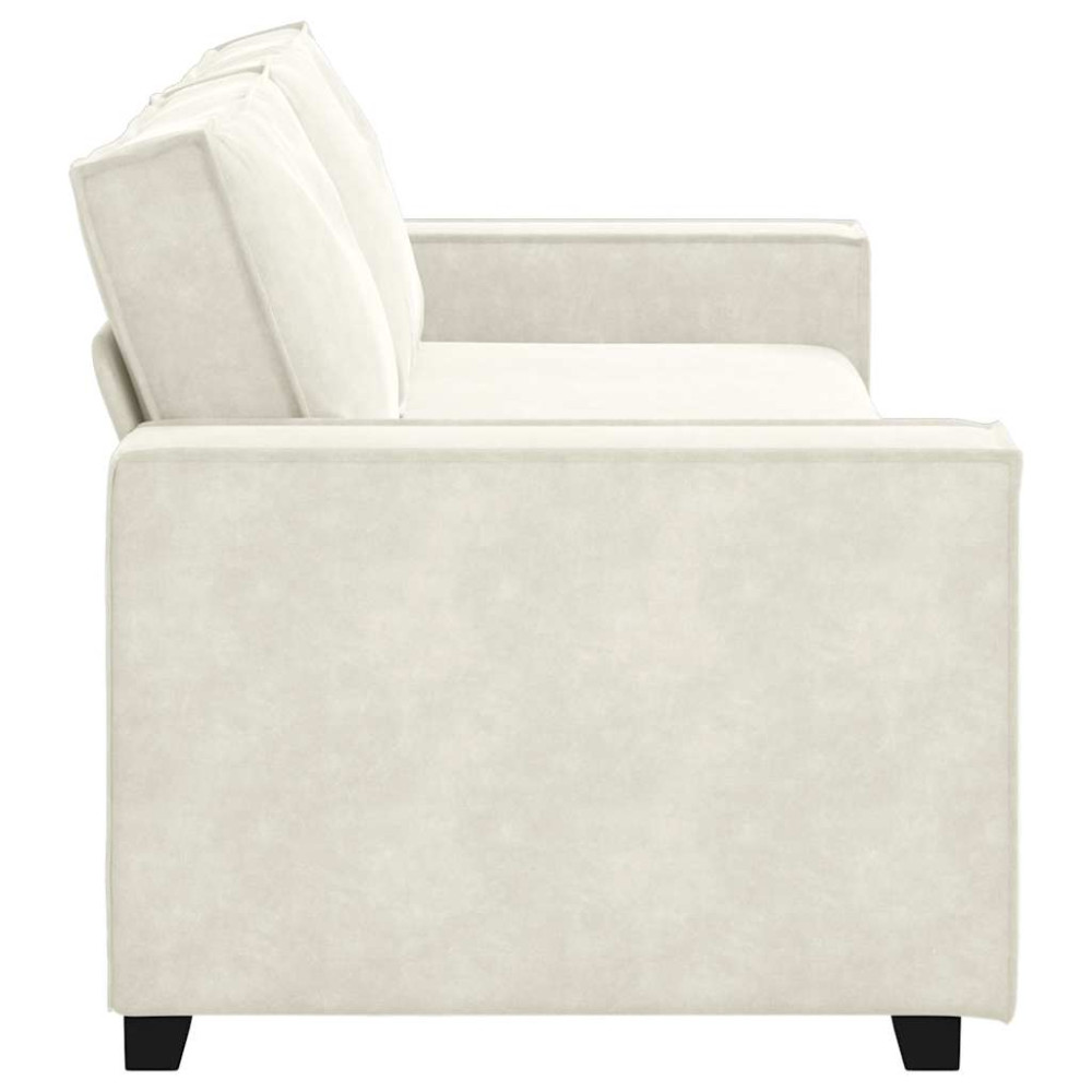 Produktbild för 3-sitssoffa gräddvit 220x78x84 cm sammet