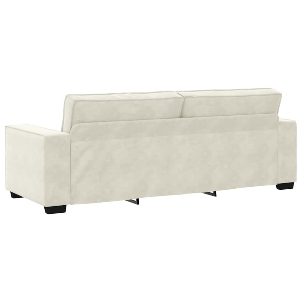 Produktbild för 3-sitssoffa gräddvit 220x78x84 cm sammet