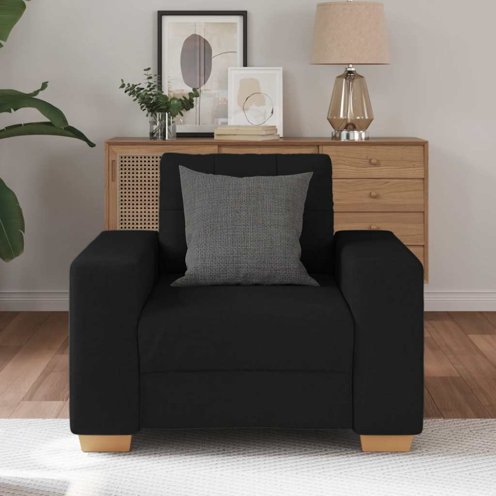 Produktbild för Fåtölj svart 100x78x80 cm tyg