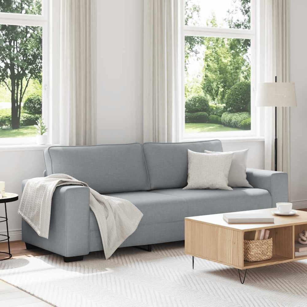Produktbild för 3-sitssoffa ljusgrå 220x77x82 cm tyg