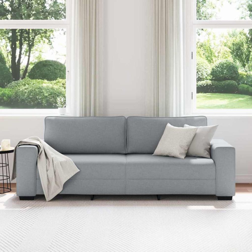 Produktbild för 3-sitssoffa ljusgrå 220x77x82 cm tyg