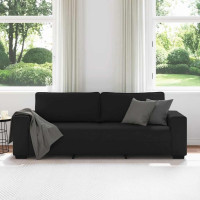 Produktbild för 3-sitssoffa svart 220x77x82 cm tyg