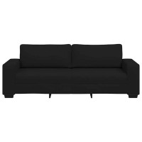 Produktbild för 3-sitssoffa svart 220x77x82 cm tyg