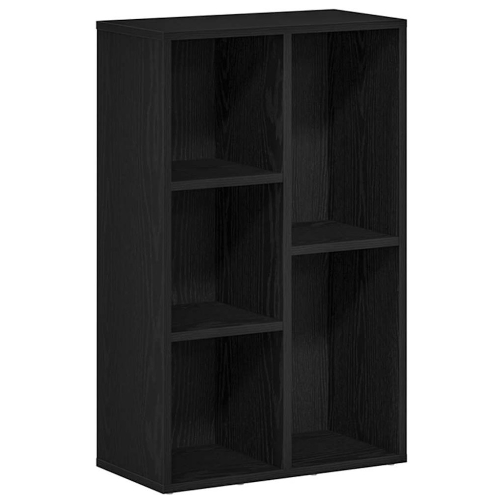 Produktbild för Bokhylla svart ek 50x25x80 cm konstruerat trä
