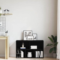 Produktbild för Bokhylla svart ek 50x25x80 cm konstruerat trä
