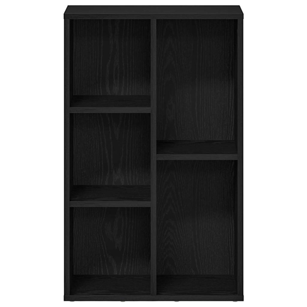 Produktbild för Bokhylla svart ek 50x25x80 cm konstruerat trä