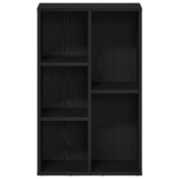 Produktbild för Bokhylla svart ek 50x25x80 cm konstruerat trä