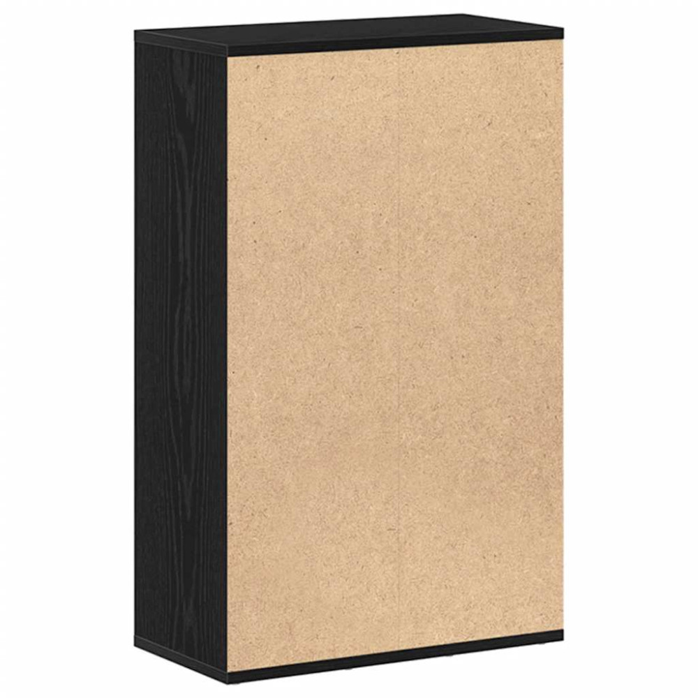 Produktbild för Bokhylla svart ek 50x25x80 cm konstruerat trä