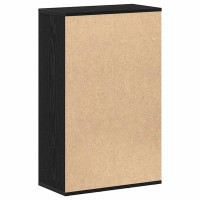 Produktbild för Bokhylla svart ek 50x25x80 cm konstruerat trä