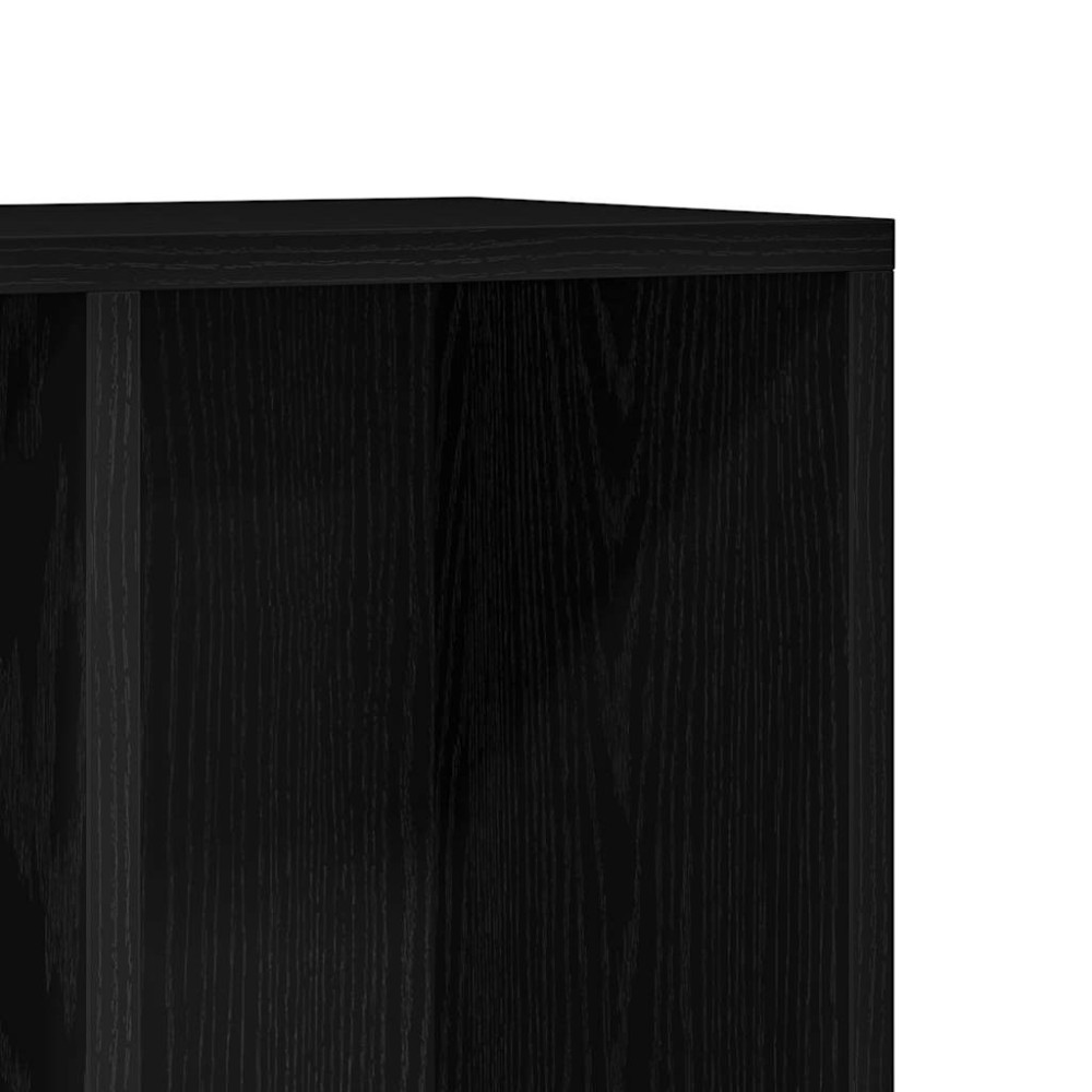 Produktbild för Bokhylla svart ek 50x25x80 cm konstruerat trä