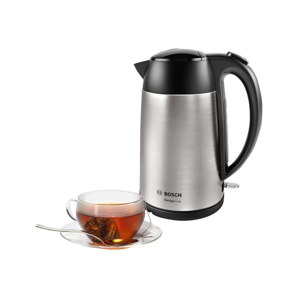 Produktbild för Bosch DesignLine TWK3P420 - vattenkokare - rostfritt stål/svart