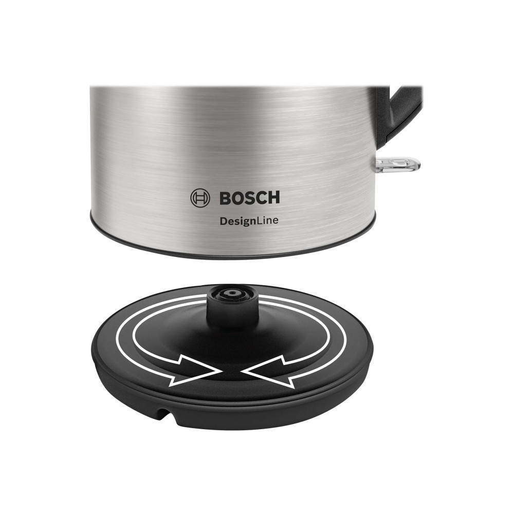 Produktbild för Bosch DesignLine TWK3P420 - vattenkokare - rostfritt stål/svart