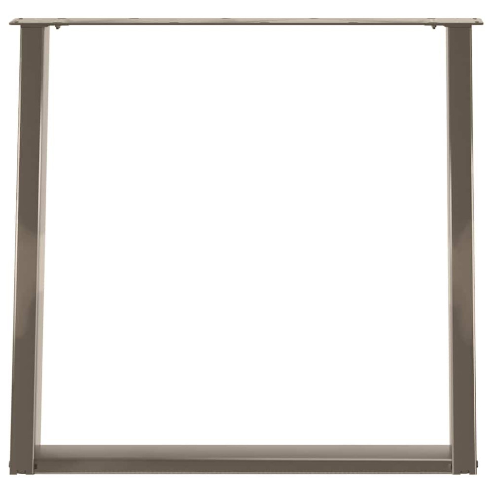 Produktbild för Matbordsben U-formade 2 st naturstål 80x(72-73) cm stål