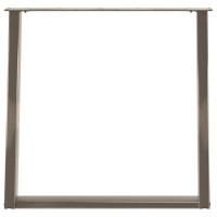 Produktbild för Matbordsben U-formade 2 st naturstål 80x(72-73) cm stål