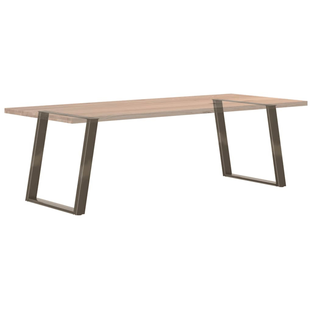 Produktbild för Matbordsben U-formade 2 st naturstål 80x(72-73) cm stål