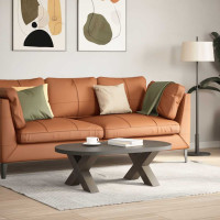 Produktbild för Soffbordsben X-formade 2 st naturstål 50x(30-31) cm stål
